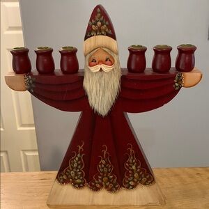 Handcrafted Santa Candle Holder